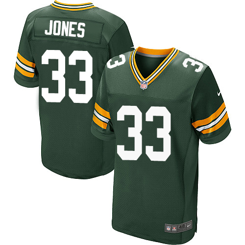 Packers #33 Aaron Jones Green Team Color Men's Stitched Elite Jersey
