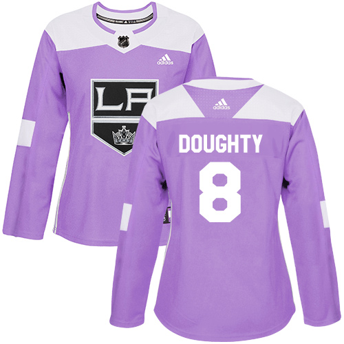 Adidas Los Angeles Kings #8 Drew Doughty Purple Authentic Fights Cancer Women's Stitched Jersey Womens
