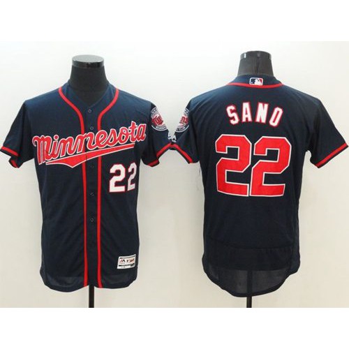 Minnesota Twins #22 Miguel Sano Navy Blue Flexbase Authentic Collection Stitched Jersey Men's