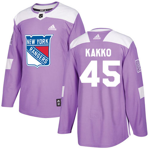 Adidas New York Rangers #45 Kappo Kakko Purple Authentic Fights Cancer Stitched Youth Jersey Youth