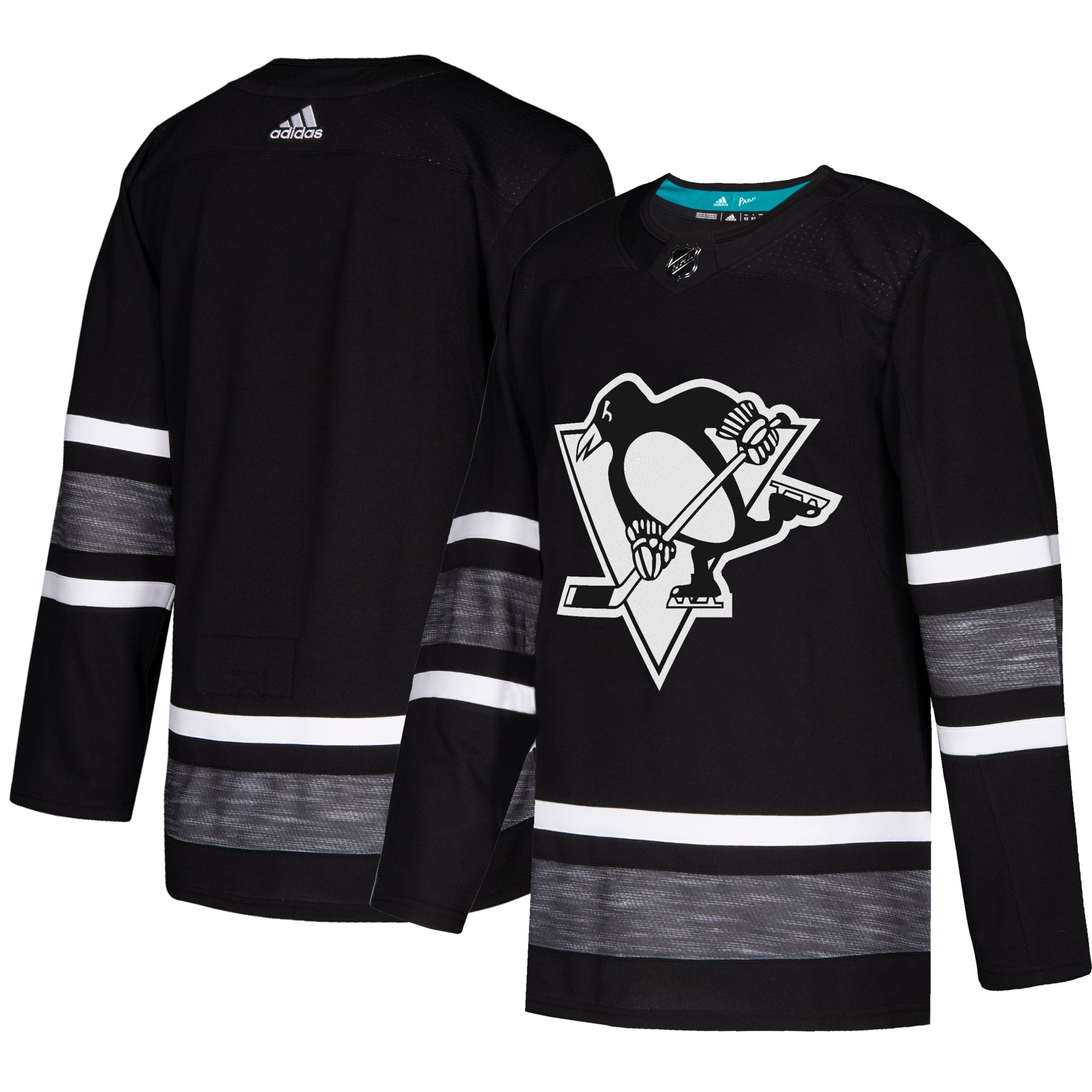 Adidas Penguins Blank Black 2019 All-Star Game Parley Authentic Stitched Jersey