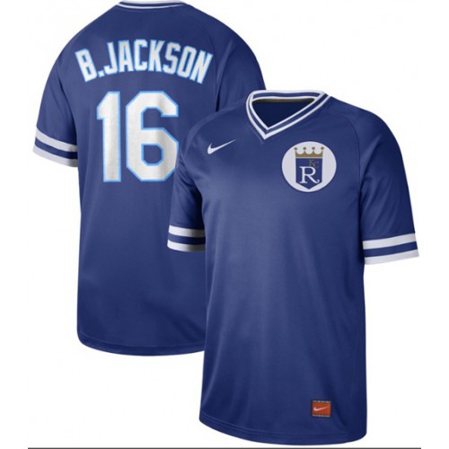 Kansas City Royals #16 Bo Jackson Royal Authentic Cooperstown Collection Stitched Jersey Men's