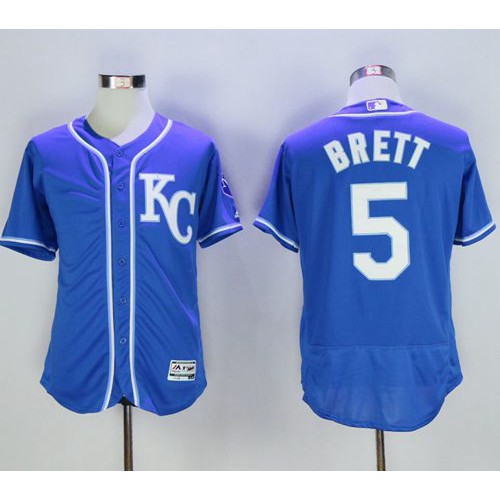 Kansas City Royals #5 George Brett Royal Blue Flexbase Authentic Collection Stitched Jersey Men's