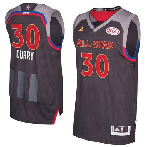 Golden State Warriors #30 Stephen Curry Charcoal 2017 All-Star Stitched Jersey Mens