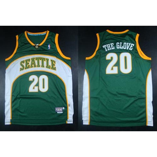 Mitchell And Ness Oklahoma City Thunder #20 Gary Payton Green The Glove Stitched Jersey Mens
