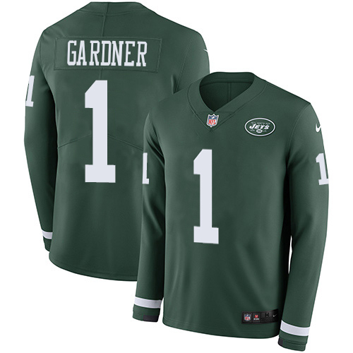 Jets #1 Ahmad Sauce Gardner Green Team Color Youth Stitched Limited Therma Long Sleeve Jersey