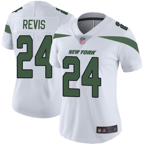 Jets #24 Darrelle Revis White Women's Stitched Vapor Untouchable Limited Jersey