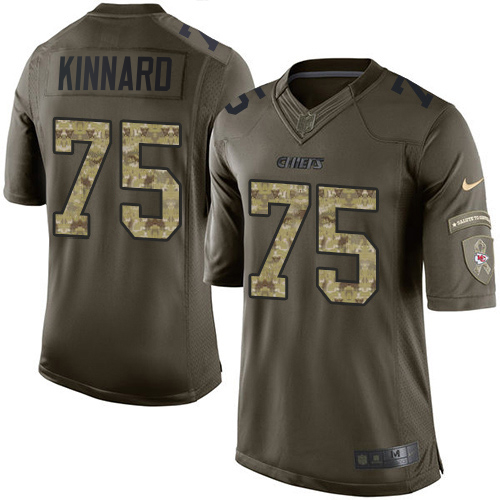 Chiefs #75 Darian Kinnard Green Youth Stitched Limited 2015 Salute To Service Jersey