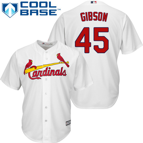 St.Louis Cardinals #45 Bob Gibson White Cool Base Stitched Youth Jersey Youth