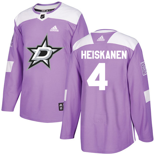 Adidas Dallas Stars #4 Miro Heiskanen Purple Authentic Fights Cancer Youth Stitched Jersey Youth