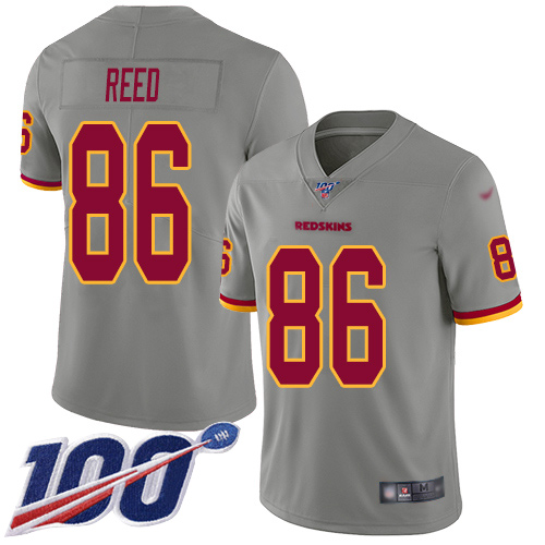 Washington Commanders #86 Jordan Reed Gray Men's Stitched Limited Inverted Legend 100th Season Jersey Men's