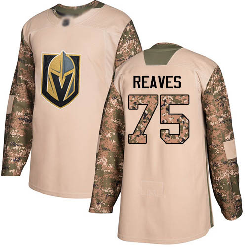 Adidas Golden Vegas Golden Knights #75 Ryan Reaves Camo Authentic 2017 Veterans Day Stitched Jersey Men's