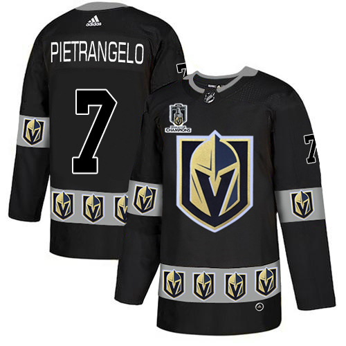 Adidas Golden Knights #7 Alex Pietrangelo Black 2023 Stanley Cup Champions Authentic Team Logo Fashion Stitched Jersey