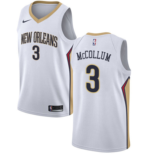 New Orleans Pelicans #3 C.J. McCollum White Womens Swingman Association Edition Jersey Womens
