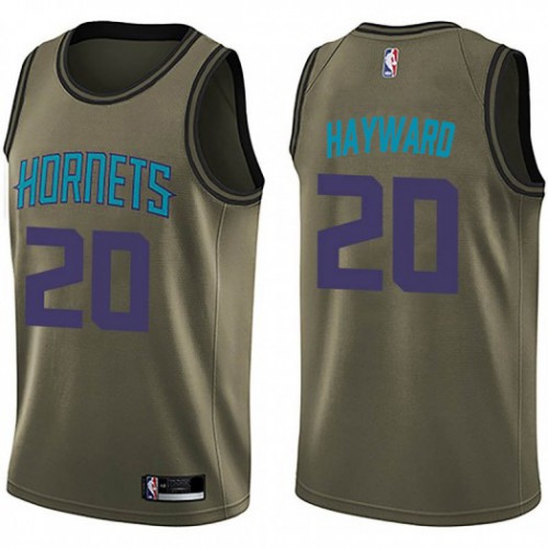 Charlotte Hornets #20 Gordon Hayward Green Salute To Service Youth Swingman Jersey Youth