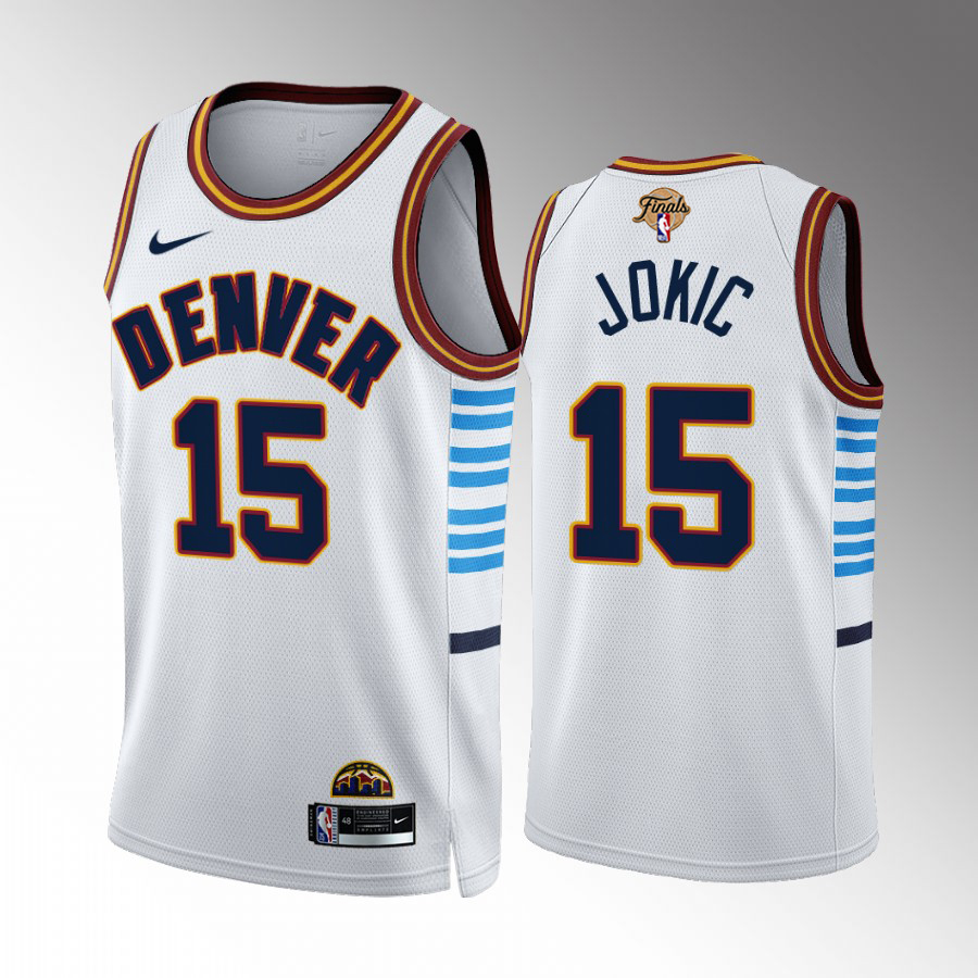 Denver Nuggets #15 Nikola Jokic White 2023 Finals Patch City Edition Jersey