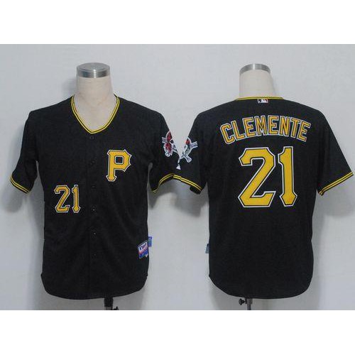 Pittsburgh Pirates #21 Roberto Clemente Black Cool Base Stitched Jersey Men's