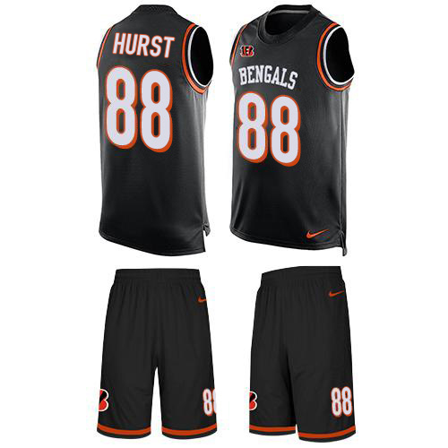 Bengals #88 Hayden Hurst Black Team Color Men's Stitched Limited Tank Top Suit Jersey