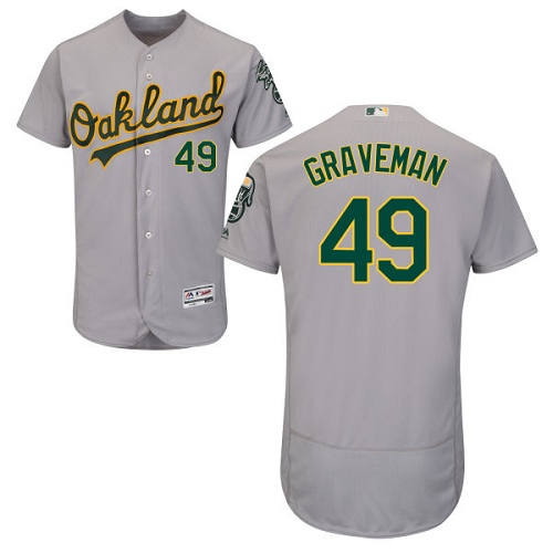 Oakland Athletics #49 Kendall Graveman Grey Flexbase Authentic Collection Stitched Jersey Men's
