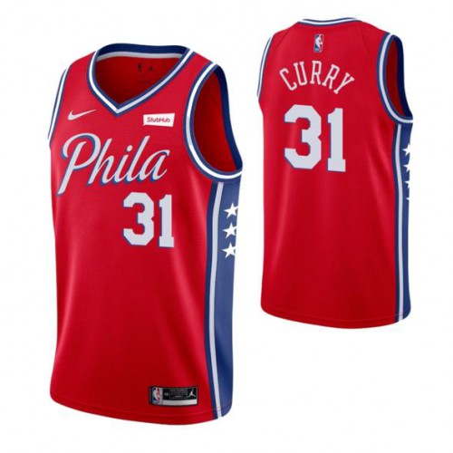 Philadelphia 76ers #31 Seth Curry Red 2019-20 Statement Edition Jersey Mens