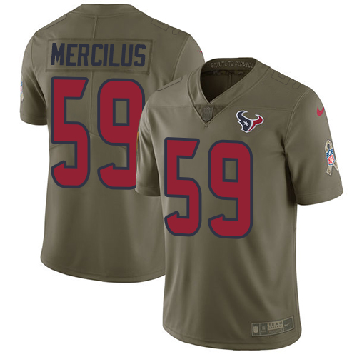 Houston Texans #59 Whitney Mercilus Olive Men's Stitched Limited 2017 Salute to Service Jersey Men's