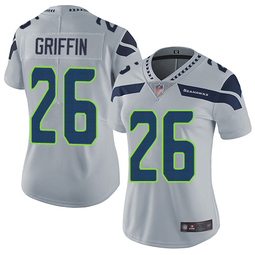 Seattle Seahawks #26 Shaquem Griffin Grey Alternate Women's Stitched Vapor Untouchable Limited Jersey Womens