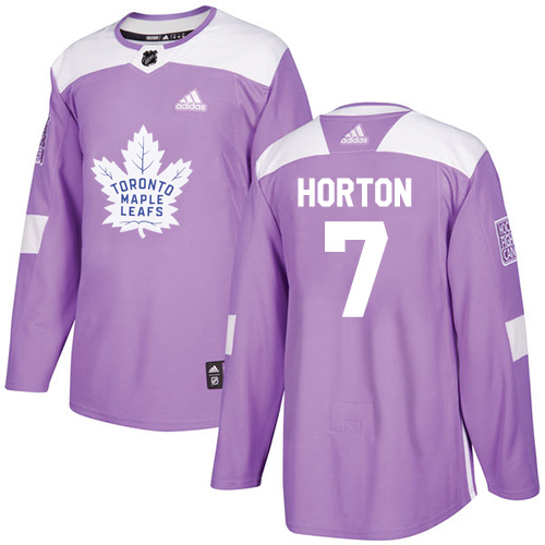 Adidas Maple Toronto Maple Leafs #7 Tim Horton Purple Authentic Fights Cancer Stitched Jersey Men's