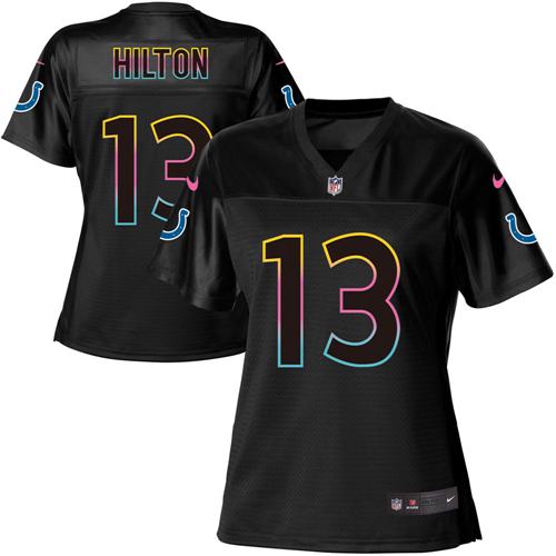 Colts #13 T.Y. Hilton Black Women's Fashion Game Jersey