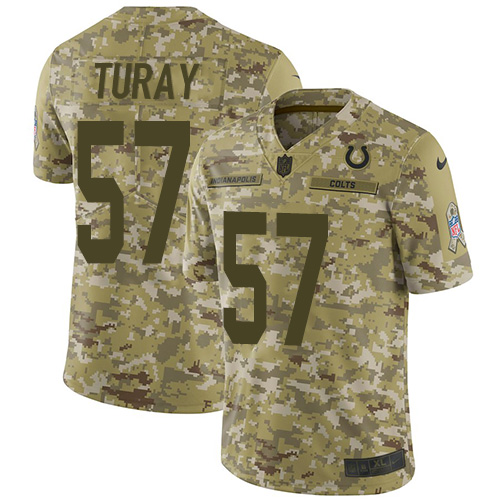 Indianapolis Colts #57 Kemoko Turay Camo Men's Stitched Limited 2018 Salute To Service Jersey Men's