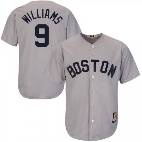 Boston Boston Red Sox #9 Ted Williams Majestic Cool Base Cooperstown Collection Player Jersey Gray Men's