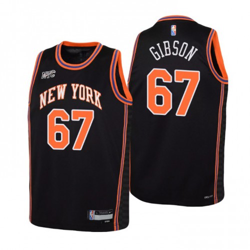 New York New York Knicks #67 Taj Gibson Youth Black 2021/22 Swingman Jersey - City Edition Youth