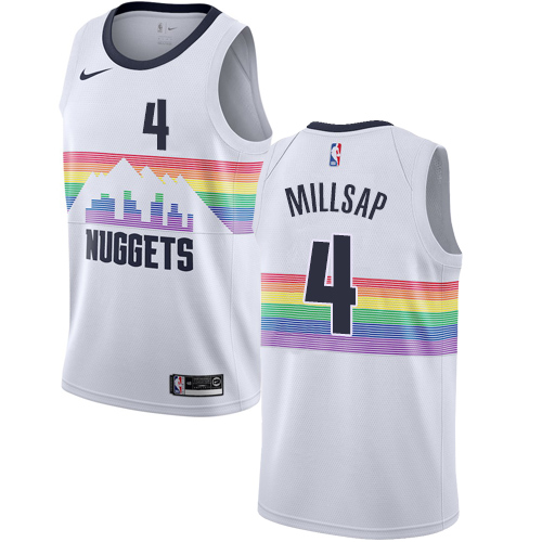 Denver Nuggets #4 Paul Millsap White Swingman City Edition 2018/19 Jersey Mens