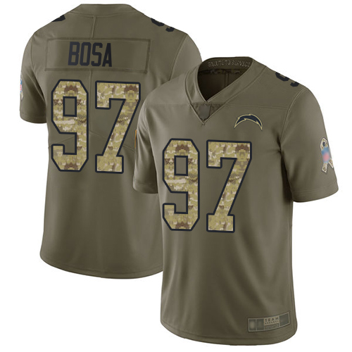 Chargers #97 Joey Bosa Olive/Camo Youth Stitched Limited 2017 Salute To Service Jersey