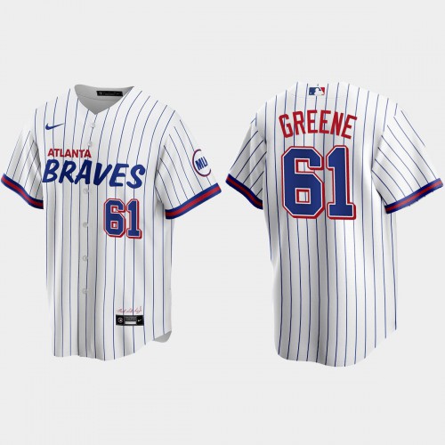 Atlanta Atlanta Braves #61 Shane Greene White Men's 2021 City Connect Replica Jersey Men's