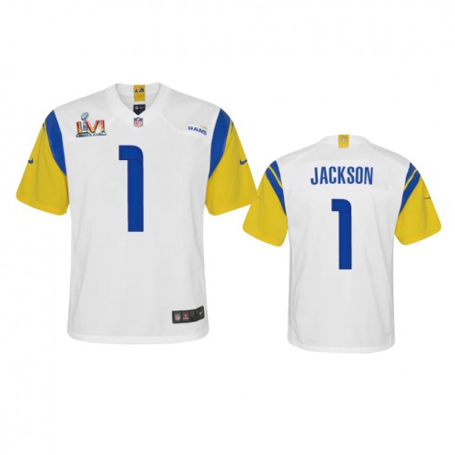 Los Angeles Los Angeles Rams #1 Desean Jackson Youth Super Bowl LVI Patch Alternate Game Jersey - White Youth