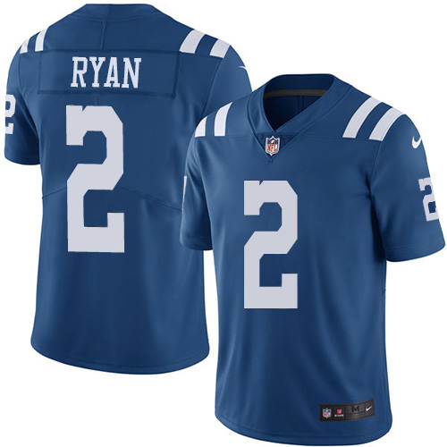 Colts #2 Matt Ryan Royal Blue Youth Stitched Limited Rush Jersey