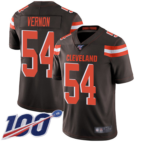 Cleveland Browns #54 Olivier Vernon Brown Team Color Men's Stitched 100th Season Vapor Limited Jersey Men's