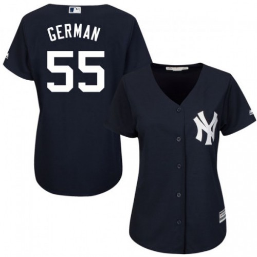 New York Yankees #55 Domingo German Navy Blue Alternate Women's Stitched Jersey Womens