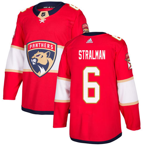 Adidas Florida Panthers #6 Anton Stralman Red Home Authentic Stitched Jersey Men's