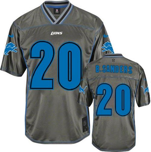 Lions #20 Barry Sanders Grey Youth Stitched Elite Vapor Jersey