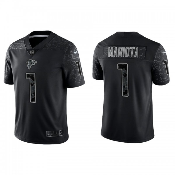 Women Atlanta Falcons #1 Marcus Mariota Black RFLCTV Limited Jersey