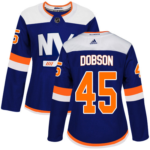 Adidas New York Islanders #45 Noah Dobson Blue Alternate Authentic Women's Stitched Jersey Womens
