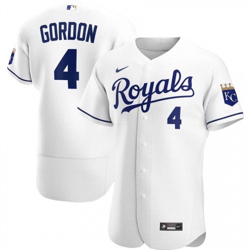 Kansas City Kansas City Royals #4 Alex Gordon Men's White Home 2020 Authentic Player Jersey Men's