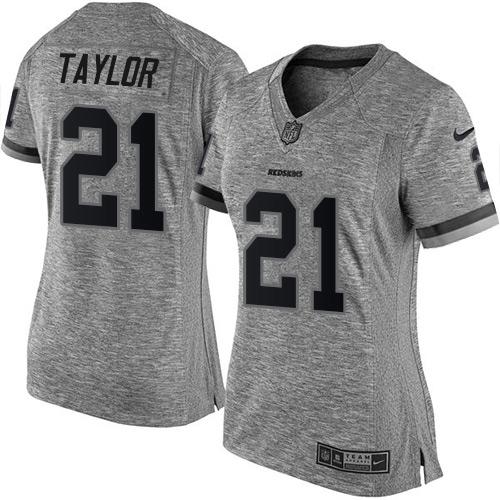 Commanders #21 Sean Taylor Gray Women's Stitched Limited Gridiron Gray Jersey