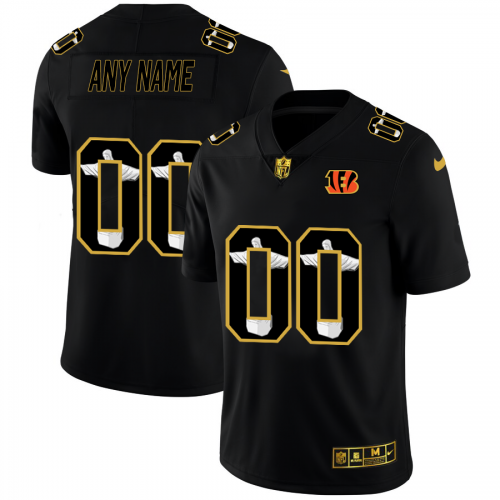 Cincinnati Bengals Custom Men's Carbon Black Vapor Cristo Redentor Limited Jersey