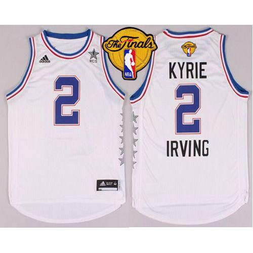 Cleveland Cavaliers #2 Kyrie Irving White 2015 All-Star The Finals Patch Stitched Jersey Mens