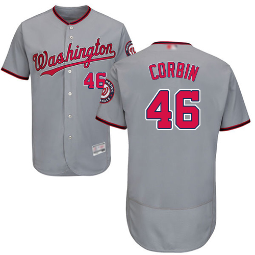 Washington Nationals #46 Patrick Corbin Grey Flexbase Authentic Collection Stitched Jersey Men's