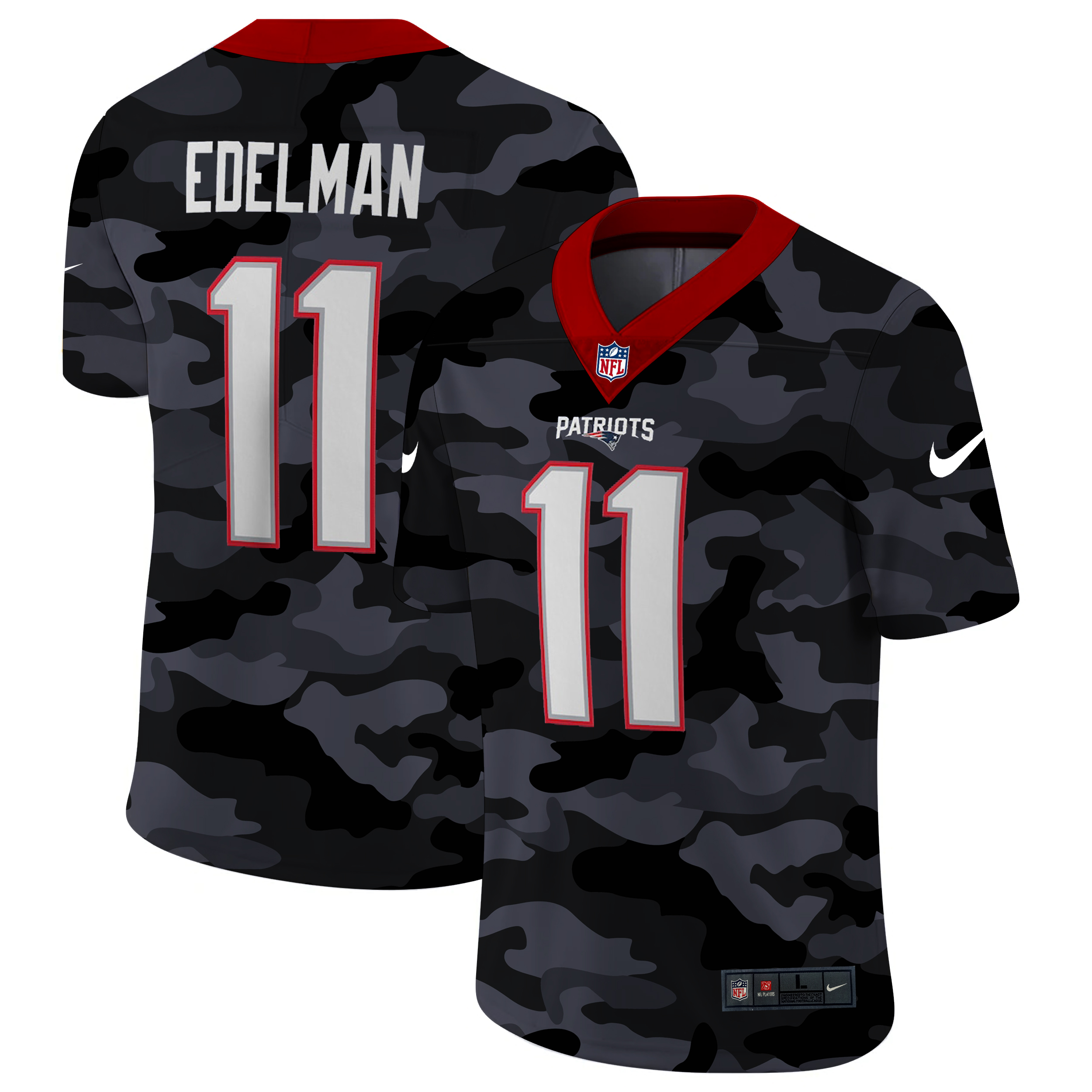 New England Patriots #11 Julian Edelman Men's 2020 Black CAMO Vapor Untouchable Limited Stitched Jersey