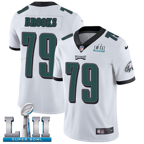 Philadelphia Eagles #79 Brandon Brooks White Super Bowl LII Men's Stitched Vapor Untouchable Limited Jersey Men's