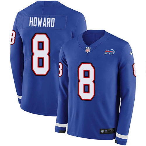 Buffalo Buffalo Bills #8 O. J. Howard Royal Blue Team Color Youth Stitched Limited Therma Long Sleeve Jersey Youth